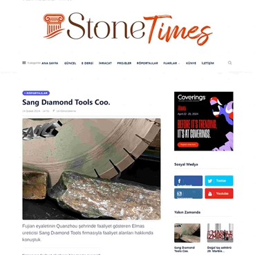 Segment Arix firmy SANG Diamond Tools zajmuje centralne miejsce w tureckim magazynie Stone Times!